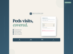 Website page for Direct Pay Virtual Clinic with text about pediatric visits and a form on a light background.