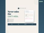 Website interface with text and a form on a light background